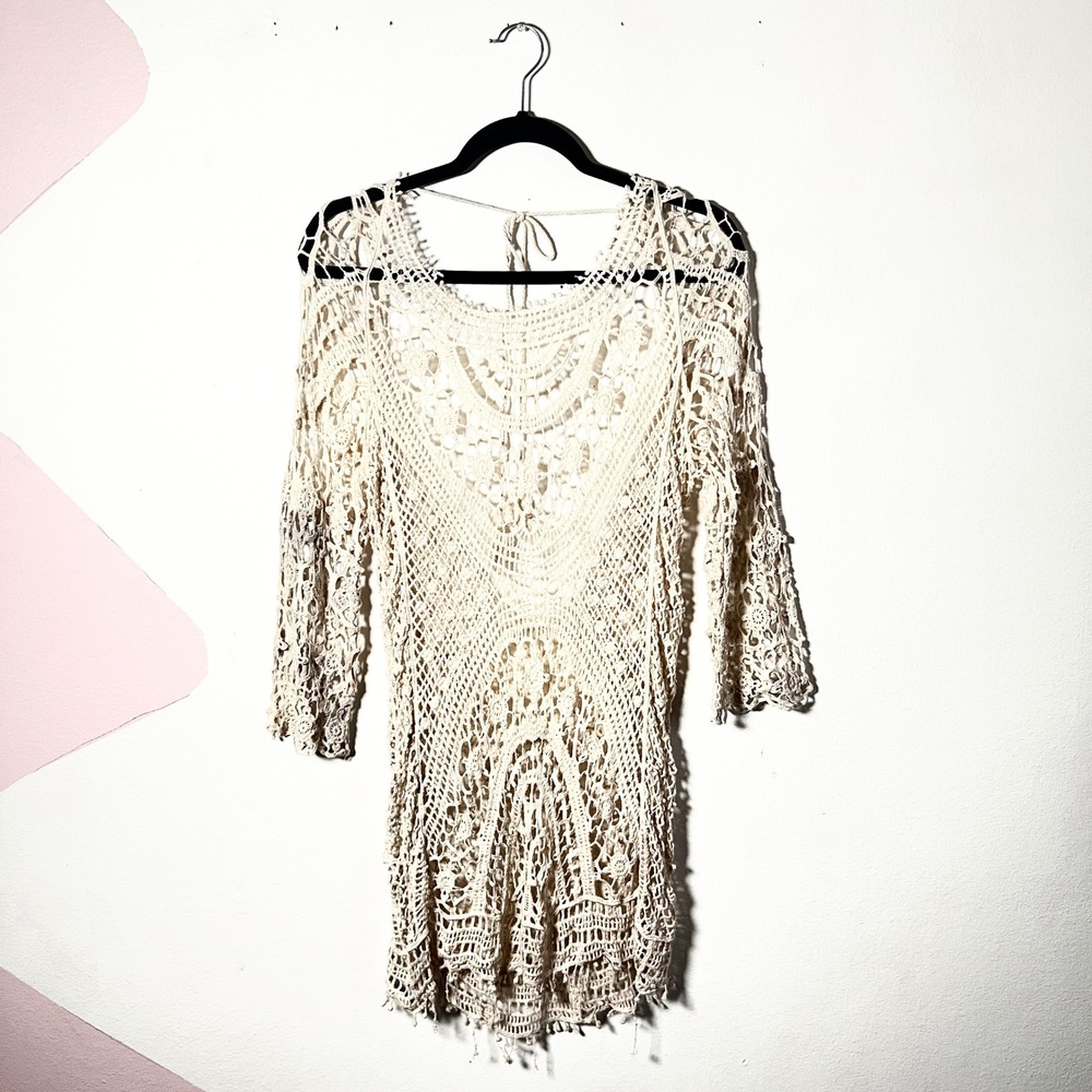 Crochet Cover Up Dress Sz‎ Small Vacation Beach Cruise Summer